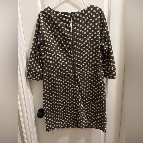 Boden Amber  Corduroy Dress Green Floral Size 12 R Knee Length Pockets Floral - Picture 6 of 6